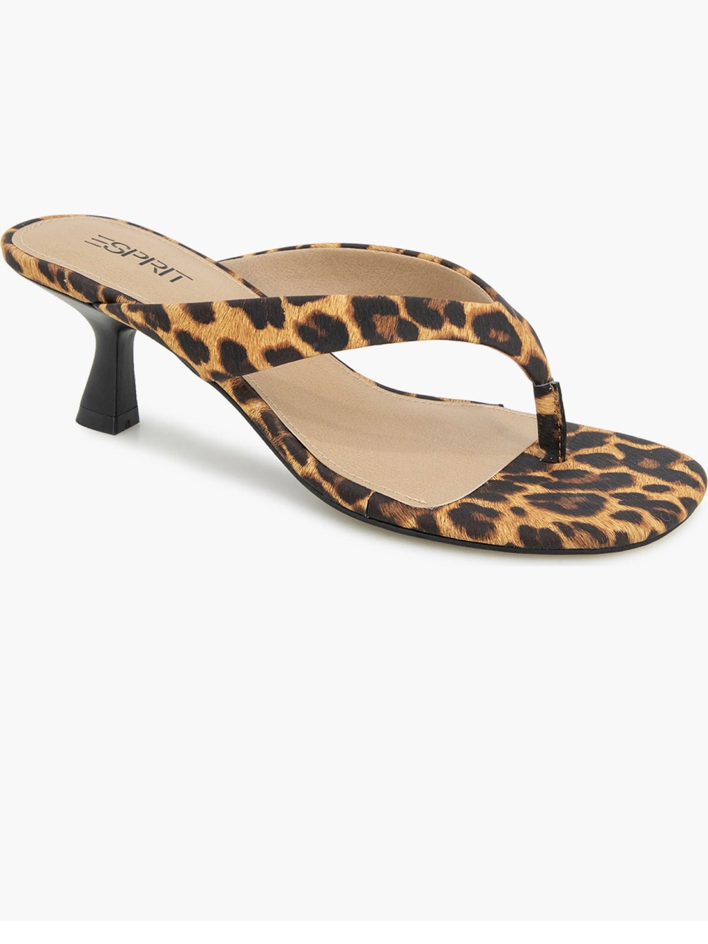 Nwt Esprit Leopard Print Elayna Women's Thong Sandals W/ Kitten Heel, Size 8.5